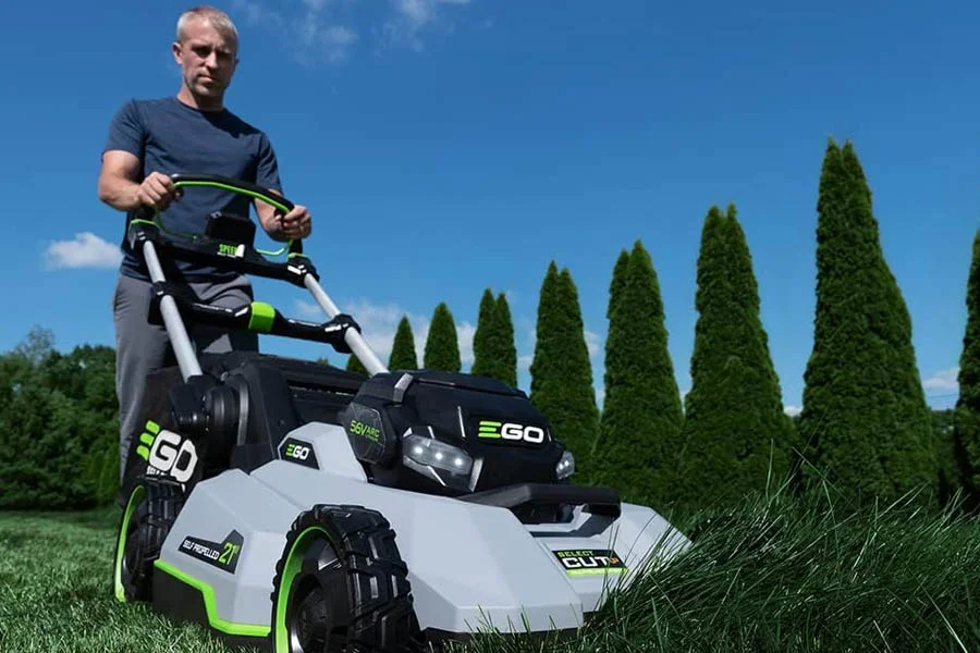 cordless self propelled electric lawn mowers